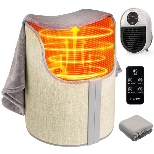COPPORパネルヒーター足元ヒーターセラミックファンリモコン対応可能省エネ360°全方位発熱毛布つきタイ..
