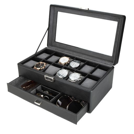 Calife高級2層時計ケース腕時計12本収納可能ウォッチ収納ボックスジュエリーボックスアクセサリー・指..