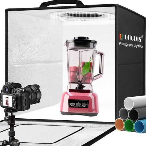DUCLUS撮影ボックス50cm撮影ブース折りたたみ、LightBox簡易写真スタジオ調光可能な216個のLEDライト、6色背景大型商品撮影用キット DUCLUS撮影ボックス50cm撮影ブース折りたたみ、LightBox簡易写真スタジオ調光可能な216個のLEDライト、6色背景大型商品撮影用キット