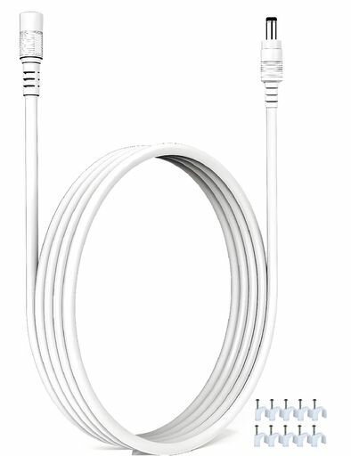 VOLTKARE12VDC延長ケーブル、18AWG銅芯5.5x2.1mmプラグオンソケット、LEDストリップライト、IRイルミネ..