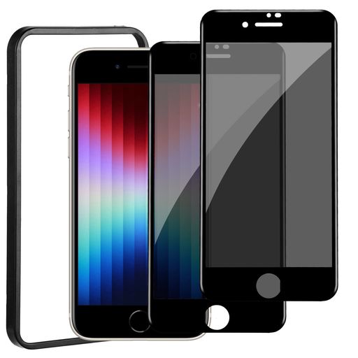 iPhoneSE3ガラスフィルム覗き見防止全面保護【2枚セット】iPhoneSE第3世代ガラスフィルムのぞき見防止アイフォンSE3保護フィルムiPhoneせ3用画面保護シート強化ガラス【貼り付け簡単/ガイド枠…