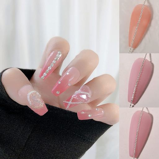 Chisaflyネイルチェーンボール極細シルバー3種類150cmネイルパーツチェーンきらきら3本セット