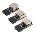 CABLECCマザーボード9ピン/10ピンフロントパネルヘッダーメスからシングルUSB2.0メスアダプター垂直角度タイプ90度3個セット(2)