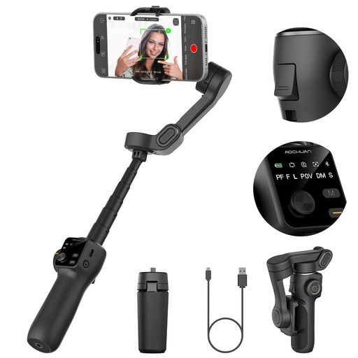 AOCHUAN3軸ジンバルスタビライザー、7.8インチ延長ロッド内蔵、AIトラッキング搭載VLOGGING電話ジンバル、フルスクリーンOLEDディスプレイ搭載IPHONE用ポータブルスマートフォンジンバル、ト… AOCHUAN3軸ジンバルスタビライザー、7.8インチ延長ロッド内蔵、AIトラッキング搭載VLOGGING電話ジンバル、フルスクリーンOLEDディスプレイ搭載IPHONE用ポータブルスマートフォンジンバル、ト…