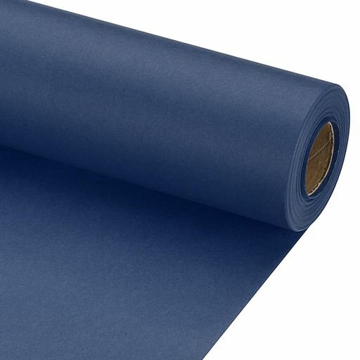 PATIKILラッピングペーパー包装紙38cmx15m(49フィート)無地クラフト紙厚手大判スタイリッシュスタイリッシュ梱包折り花束プレゼント新年誕生日お祝い手芸用ネイビーブルー