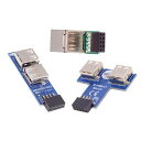 CABLECC マザーボード 9ピン USB2.0 フロントパネルヘッダー メスからデュアルUSBメスアダプター 縦横型 3個セット(2)