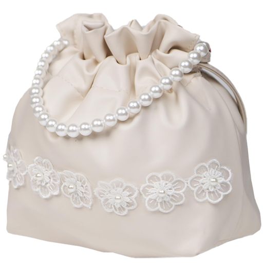 [TOuWA]巾着バッグ巾着袋パール花柄持ち手付き袴巾着浴衣巾着振袖着物和装洋服成人式卒業式花見花火大..