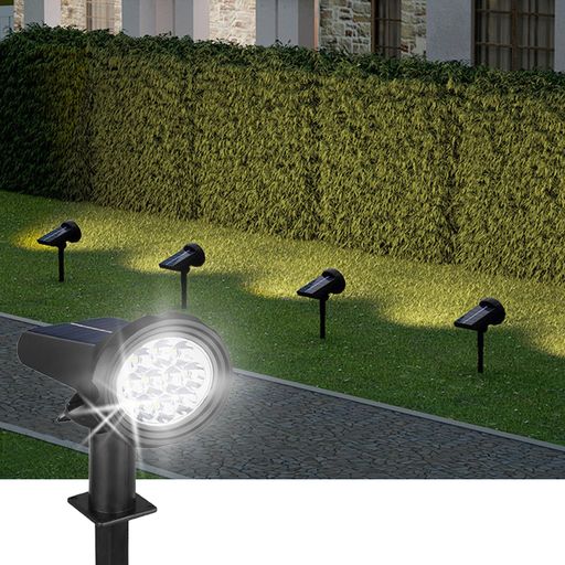 SGEBD【2025新改良】ソーラーライトソーラーライト3段階の明るさ調整自動点灯/消灯ソーラースポットライト屋外地面挿入壁掛け式配線不要自動点灯超明るい装置簡単IP65防水防犯防災庭園灯…