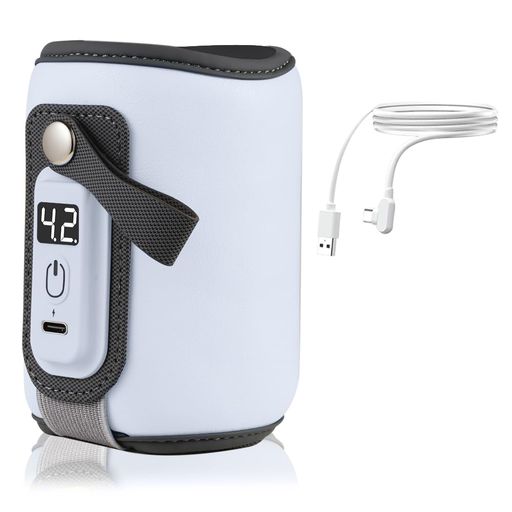 Chonomaiミルクウォーマー【LCDデジタル表示画面き&5段階温度調節】哺乳瓶ウォーマー急速保温加熱ボトルウォーマー持ち運び簡単軽量哺乳瓶カバー温乳器USB給電PSE認証済み日本語説明書付…