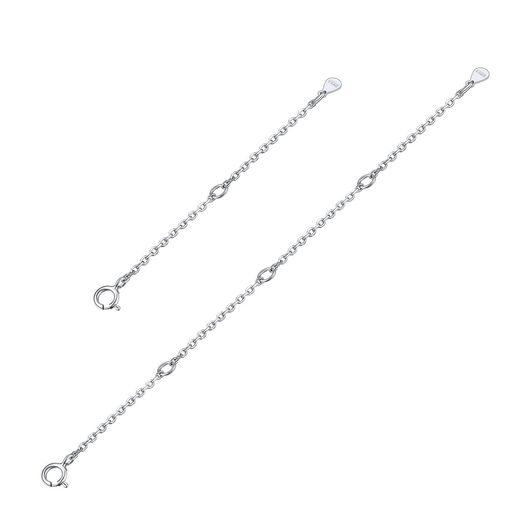 [ChicSilver]アジャスターチェーンシルバー9255cm10cm2本セット引き輪ネックレス延長パーツアクセサリー