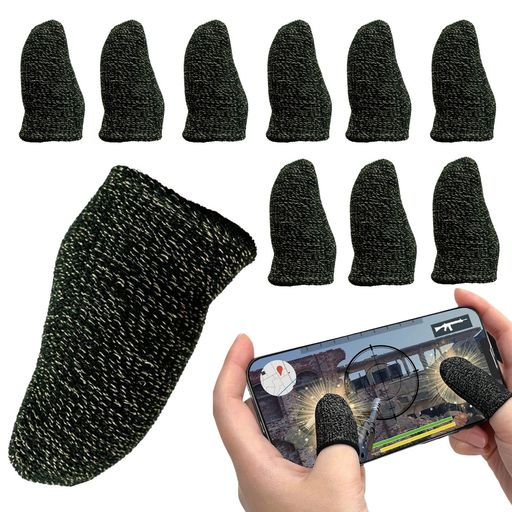 コモライフ銀繊維入りのスマホ用指サック(10個組)音ゲーゲーム用銀繊維配合指紋防止タブレット高感度
