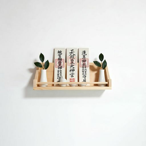 神棚 御札立て 壁掛け モダン 40x16x16cm 壁掛け用神札立(神棚)神棚 祖霊舎 一社 三社 神道 祭事 神様 神札 便利グッズ (斜線型)
