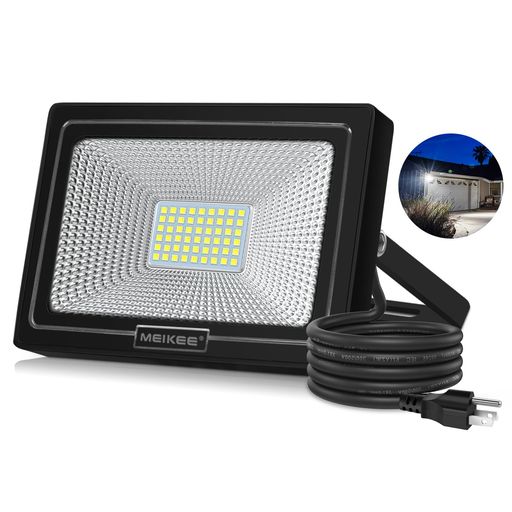 MEIKEEled【2022改良】投光器作業灯看板灯50W昼光色集魚灯駐車場灯省エネ高輝度豪雨対応工場IP66防水体育館用倉庫照明防犯灯ナイター船舶屋外作業屋内屋外設置可能BBQ用6500K5000LM