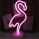 YUUMING LEDデコレーションネオン夜の光居間 寝室 ホーム 結婚式 パーティー クリスマス 誕生日ギフト 祭り 電池式 フラミンゴ