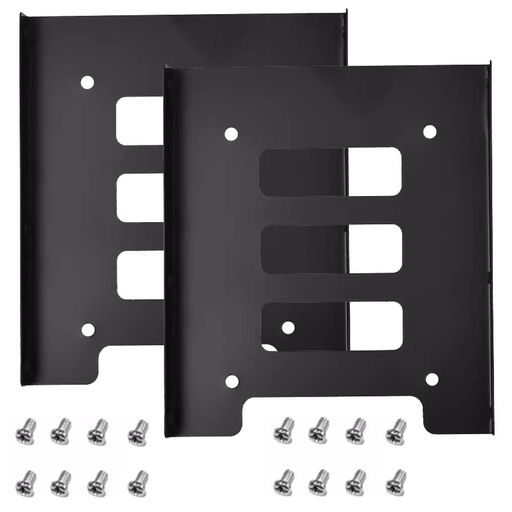 2.5HDD/SSD3.5用サイズ変換ブラケット 金属製SSD 変換ブラケット SSD/HDD 取り付けブラケット SSD ホルダー ssd マウンタPC用 8個ネジ付き(2セット)