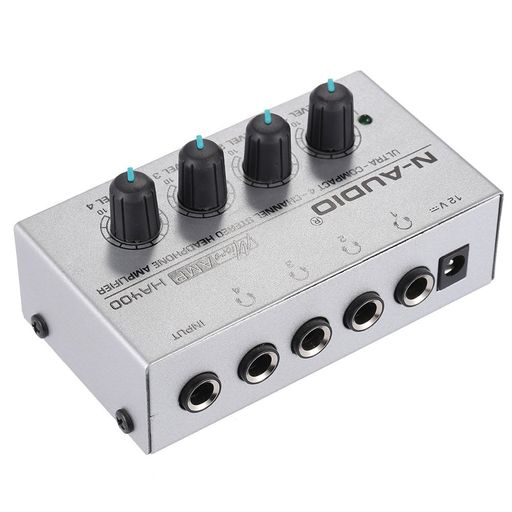 N-AUDIOHA4004チャンネルヘッドフォンアンプオーディオステレオ電源アダプタ付き楽器・音響機器 N-AUDIOHA4004チャンネルヘッドフォンアンプオーディオステレオ電源アダプタ付き楽器・音響機器