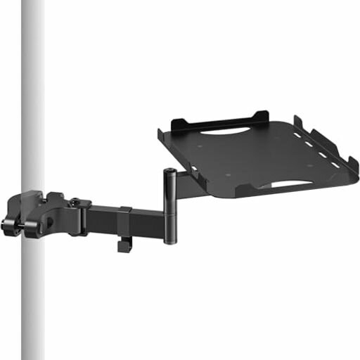 ACCURTEKポール取付収納トレー角度調整可能デスク省スペースコード整理耐荷重5kgポール径28-60mmSDD・H..