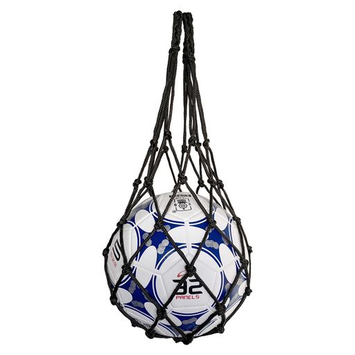 収納サッカー/バレーボール/バスケットボール用簡易ボールバッグ網袋持ち運び保管用(ブラック)