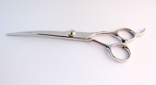 「在庫処分セール」ワンちゃんの頭や目もとのカットに!星(塗り潰し)7寸ペット用カーブシザー(下向き湾..