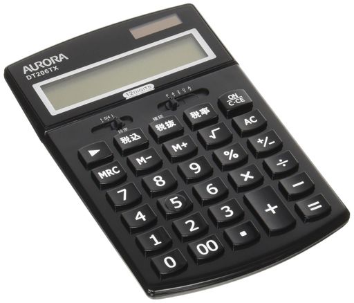 W104xD14xH172mm 12桁卓上タイプ 税計算機能付き 材質本体ABS樹脂