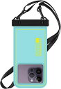 「水に浮く・スポンジ」スマホ防水ケースLILIYYA:IPX8認証お風呂完全防水携帯スマホケースすまほぼうすいバッグカバーポーチ顔認証水中撮影両手解放ストラップ付き海プール温泉雪携帯ド…(2)