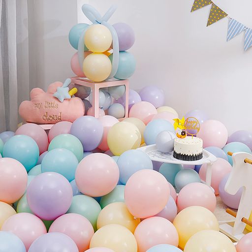 BTZOバルーン風船100個入10インチラウンドマカロンカラーゴム風船パステルマット飾り付け誕生日結婚式店舗装飾パーティー運動会文化祭バルーンアートミックス