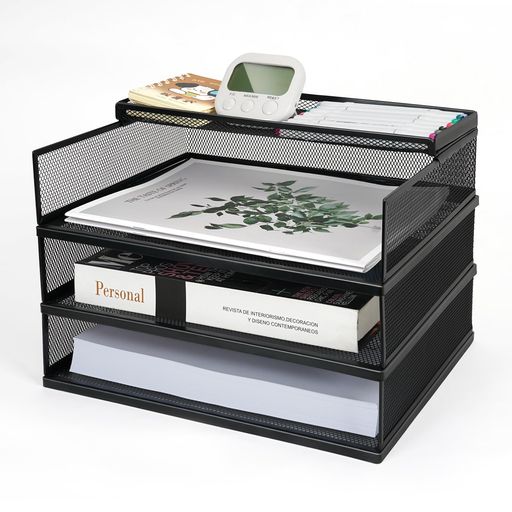 QYONLINE書類トレーa4レターケースレタートレー縦型ファイルラックA4書類収納卓上収納ラック書類整理トレー書類棚書類収納4段小物収納机上ファイル新聞/雑誌/ファイル/フォルダー/書類入…