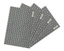 WELLHOUSEランチョンマット綿麻大きい60X40CM布食卓マット4枚セット(グレー菱)(4)