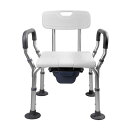LEFEKEポータブルトイレ介護用簡易トイレ折り畳み便器椅子介護用お風呂椅子簡易便座組立不要水洗可能介護トイレ椅子シャワーチェア家庭用介護ダイニングチェアフタ付き最大180KGの荷重…(4)