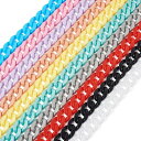 BEADTHOVEN アクリルチェーン 幅16.5MM 10本入り 10色 喜平チェーン 溶接なし カラフル チェーンリング パーツ ストラップ メガネ用 ジュ...
