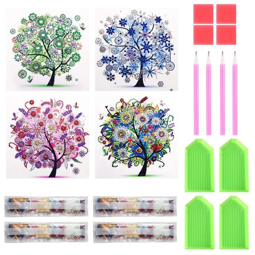 🌳セット内容:ダイヤモンド絵画セット4セット(フレームを含まない)、ダイヤモンドセット+ダイヤモンド粘筆+プラスチックトレイ+油絵布+粘土糊各4点を含む。油絵布サイズ:約30x30 cm、操作サイズ:約25 cm*25 cm。 🌳高品質:良質な樹脂ダイヤモンドを採用し、材料は環境に優しく安全で、大きさは均一で、角がはっきりしている。ダイヤモンドはきれいな光沢があり、色が鮮やかで、色が豊富です。同時にダイヤモンドの数を30%多く配備し、十分な数を確保する。専門的なレイアウトと印刷技術を採用し、印刷がはっきりしており、ビーズ間の隙間が小さく、完成品がよりきれいになっています。油絵布は良質の環境保護接着剤を採用し、無毒無害で、粘性が良い。(ダイヤモンドはコンパクトなので、安全のために子供が手に入らない場所に置いてください。) 🌳DIYの楽しみ:自分で作るのは、とても違う体験で、達成感を得ることができて、過程の中で注意力を育成することができて、レジャー時間とこまごました時間の良い選択です。とてもきれいな柄で芸術性が高く、装飾にもぴったりで、生活に彩りを加えることができます。