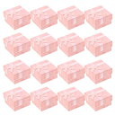 Frcolorリングボックス16個セットギフトボックス蝶結び指輪ケースピンク正方形ピアスラッピングアクセサリー紙箱アクセサリーケースリング小物ジュエリー収納ギフ...