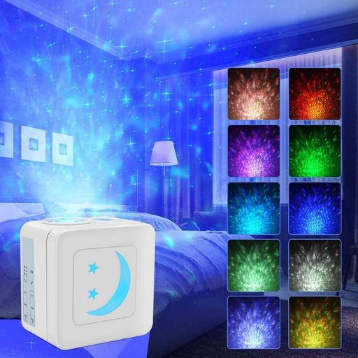 LEDスタープロジェクターライト星空ライトプロジェクターライトベッドサイドランプ投影ランプ10種点灯フィルム音声制御/常夜灯雰囲気を作り夜間ライトクリスマス