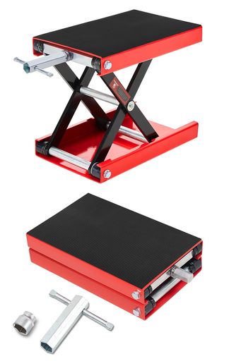 Donextバイクジャッキバイクリフトモーターサイクルジャッキ耐荷重500kgゴムマットソケットハンドル付きバイク用レッド