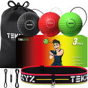 TEKXYZボクシングリフレックスボール、3難易度ボクシングボール、ヘッドバンド付き、テニスボールよりも柔らかく、反応、敏捷性、パンチングスピード、ファイトスキ...