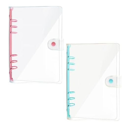 PAVIKEA6バインダーカバー6穴2冊セット透明PVC製システム手帳カバー6リングバインダーカバー