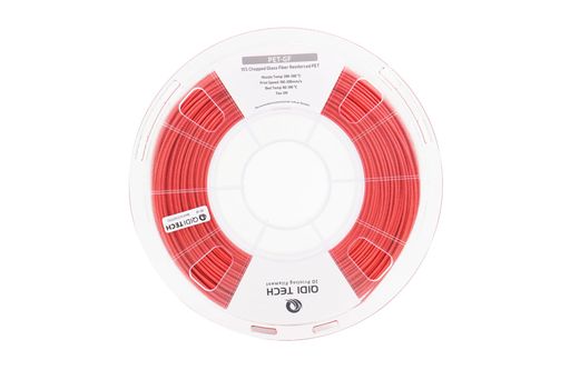 QIDITECHPET-GFフィラメント1.75mm1Kg、3Dプリンタフィラメント、赤、高い機械的特性、耐熱性、高い寸..