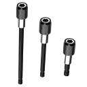 YUENTOENビットホルダーエクステンションバー60mm100mm150mm3種類セット差込角6.35mm磁気ユニバーサルジョイントインパクトドライバー・電動...