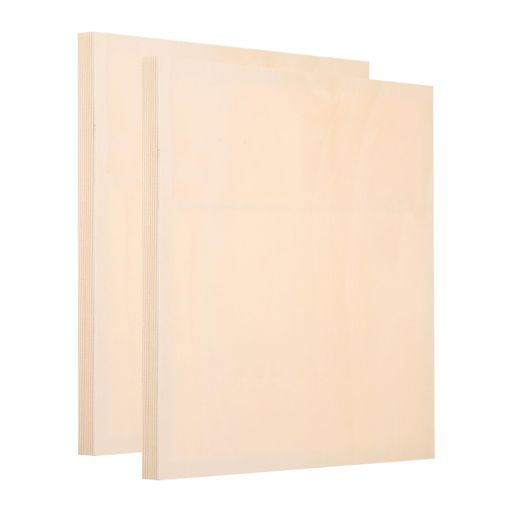 PATIKIL8x8インチウッドパネルボード2パック未仕上げの木製キャンバスボード四角い空白ディープクレー..