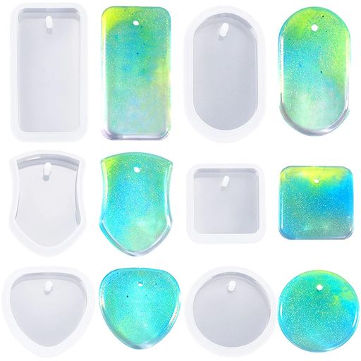 レジンシリコンモールドレジン型穴あき樹脂型樹脂ソフト型6種類uv樹脂シリコン型石膏ピアスイヤリングネックレスキーホルダーアクセサリーパーツ