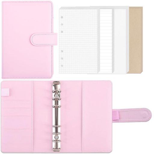 SitengleA6バインダー6穴予算バインダーPUレザーリフィル80枚付きマグネットバックルノートブックバイ..