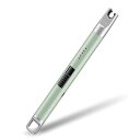 プラズマライター電子ライター点火ライター電気USBライター電量表示充電式火起こし無炎防風スリムろうそくBBQお墓参りアウトドア用ライター(グリーン)