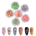 押し花 ネイルパーツ 6個セット ドライフラワー ネイルパーツ ネイル 押し花 レジン用 小花 ジェルネイル ネイルアート デコパーツ (マルチカラー A)