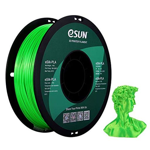 eSUNSilkPLA3DプリンターフィラメントシルクPLA寸法精度+/-0.05mm、1.75mm径3Dプリンター用正味量1KG(2.2LBS)スプール造形材料PLA材料(赤) 1