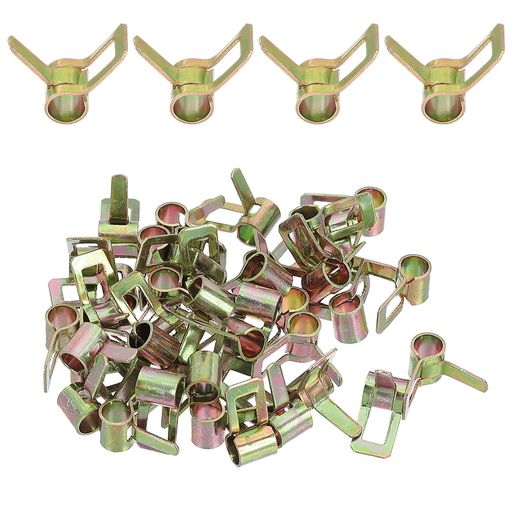 PATIKILスプリングバンドホースクランプ40個4.3-4.5mmOD0.2”(4mm)IDマンガン鋼スプリングクリップパイ..