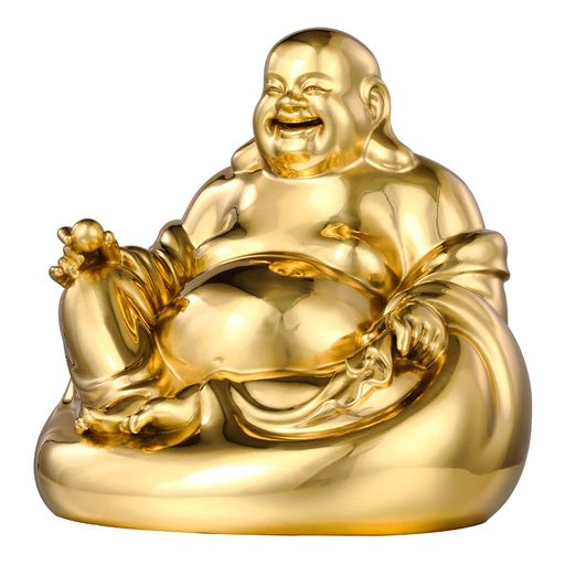 ミニチュア仏像布袋さん弥勒菩薩真鍮置物銅製オブジェ商売繁盛金運開運風水グッズインテリア銅器(Size:7.5センチ)