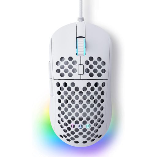 TMKB Falcon M1SE ゲーミングマウス 超軽量 75g ハニカムデザイン ホワイト 有線 12800DPI 6ボタン プログラム可能 PTFEソール 高耐久編組ケーブル ゲーム 事務用