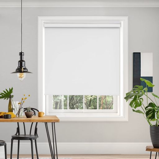 Deconovoプルコード式ロールスクリーン幅80cm丈220cmホワイトロールカーテン1級遮光100%遮光保温断熱遮熱防音防寒UVカット