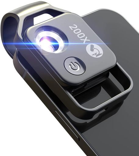 APEXELスマホ顕微鏡200倍顕微鏡ポケット顕微鏡マクロレンズCPLフィルター付きLEDライト内蔵明るさ調整可能携帯便利生物観察プレゼント98%のスマートフォン対応「日本語取扱説明書付き」