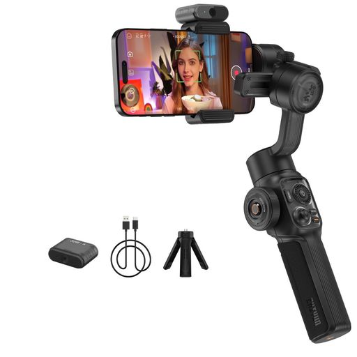 ZHIYUNSMOOTH5SAICOMBO3軸ジンバルスタビライザー(スマートフォン用)、ハンドヘルドスタビライザーAIフェイストラッキング(IPHONEとANDROID用)